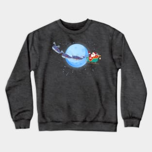 Santa Claus Riding whale Crewneck Sweatshirt